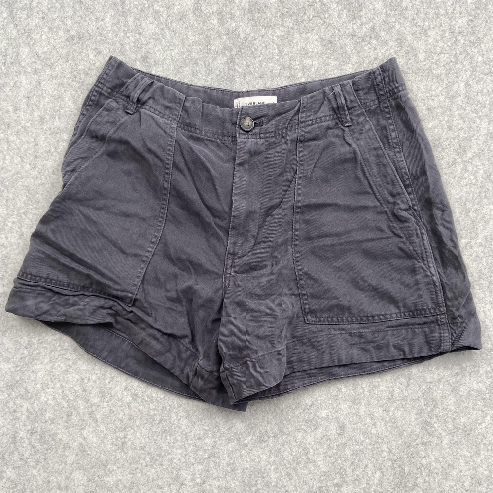 Everlane Chino Shorts Womens 8 (31x4) Gray Tencel Twill Casual Summer